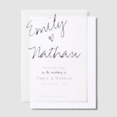 Elegante moderne script hart typografie bruiloft vellum uitnodigingen (Offset)