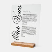 Elegante moderne script huwelijksgeloften acryl bord (Hoek)