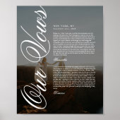 Elegante moderne script huwelijksgeloften met foto poster (Voorkant)