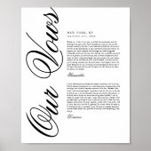 Elegante moderne script huwelijksgeloften poster (Voorkant)