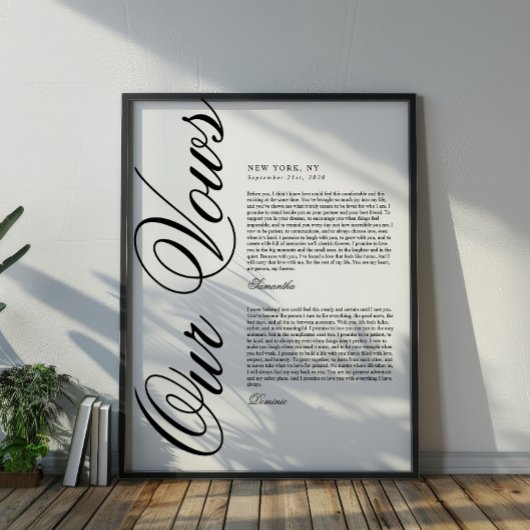 Elegante moderne script huwelijksgeloften poster