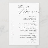 Elegante moderne script kalligrafie bruiloft diner menu (Voorkant)