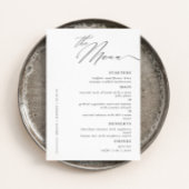 Elegante moderne script kalligrafie bruiloft diner menu