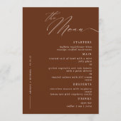 Elegante moderne script kalligrafie bruiloft diner menu (Voorkant)