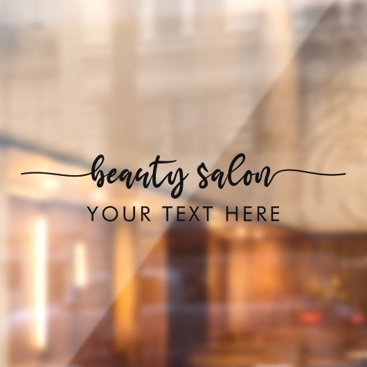 Elegante moderne script kalligrafie schoonheidssal raamsticker (Vel 2)
