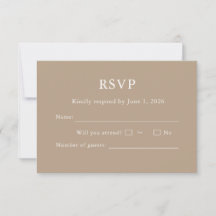 Elegante moderne script klassieke RSVP-kaart bewer