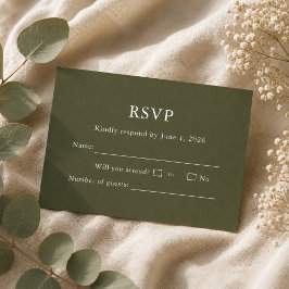 Elegante moderne script klassieke RSVP-kaart bewer RSVP Kaartje
