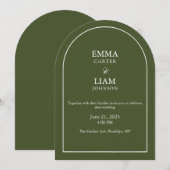 Elegante moderne script klassieke trouw uitnodigin kaart (Voorkant / Achterkant)