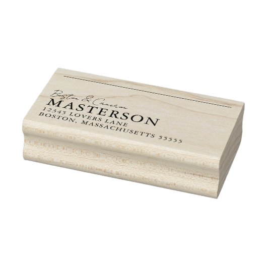 Elegante moderne script koppel namen typografie rubberstempel (Stempel)