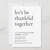 Elegante moderne script "Laten we samen dankbaar z Kaart (Voorkant)