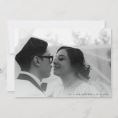 Elegante moderne script minimalistische 2 foto bru bedankkaart (Achterkant)