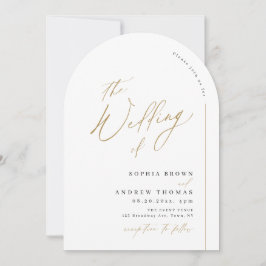 Elegante moderne script minimalistische boog bruil kaart