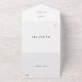 Elegante moderne script minimalistische witte brui all in one uitnodiging (Buitenkant)