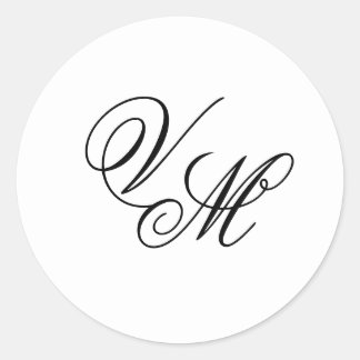 Elegante moderne script monogram sticker
