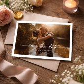 Elegante moderne script overlay foto bruiloft save the date