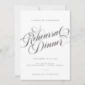 Elegante moderne script proefbruiloft diner kaart (Voorkant)