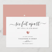 Elegante moderne script Quarantaine Roze Goud Hart Feestdagenkaart (Voorkant / Achterkant)