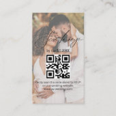elegante moderne script rsvp qr-code trouwfoto   informatiekaartje (Voorkant)