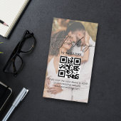 elegante moderne script rsvp qr-code trouwfoto   informatiekaartje