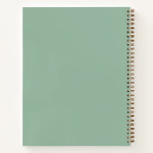 Elegante Moderne Script Sage Groene Eenvoudige Rec Notitieboek (Achterkant)