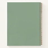 Elegante Moderne Script Sagegroen Eenvoudig Recept Notitieboek (Achterkant)