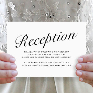 Elegante moderne script zwart-wit huwelijksrecepti feestdagenkaart