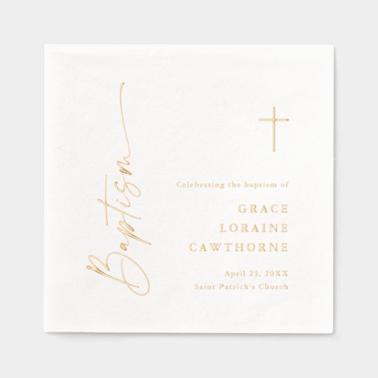 Elegante moderne scriptdoop folie servetten (Voorkant)