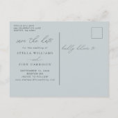 Elegante moderne scriptfoto Sla de trouwdatum op Aankondigingskaart (Achterkant)