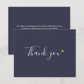 Elegante moderne scriptie navy bedrijfs-bedankkaar bedankkaart (Voorkant / Achterkant)