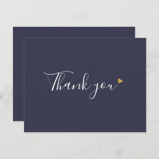 Elegante moderne scriptie navy zakelijke bedankkaa bedankkaart (Voorkant / Achterkant)