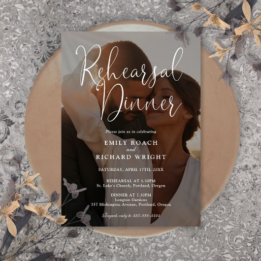 Elegante moderne scriptie proef diner kaart