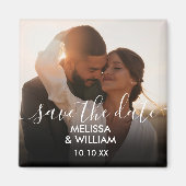 Elegante moderne scriptie trouwkaart save the date magneet (Voorkant)