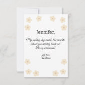 Elegante moderne scriptillustratie bruidsmeisje kaart (Achterkant)