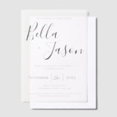 Elegante moderne scripttypografie Eenvoudige bruil Vellum Uitnodigingen (Offset)