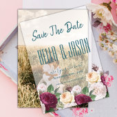 Elegante moderne scripttypografie Floral Wedding Vellum Uitnodigingen