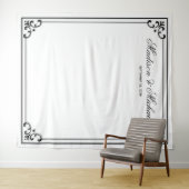 Elegante moderne scriptuur trouwfotocabine achterg wandkleed (In Situ (horizontaal))