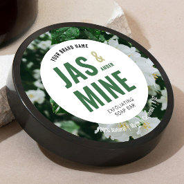 Elegante moderne scrub zeep lotion label met foto