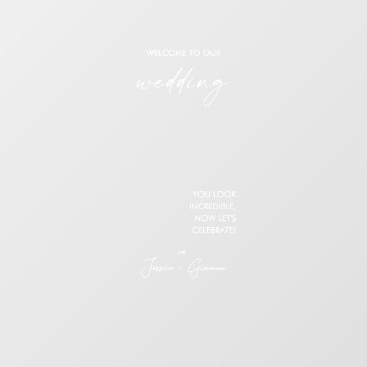 Elegante moderne selfie spiegel welkom bruiloft st raamsticker (Vel)