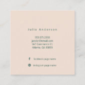 Elegante moderne sieraden ontwerper Boho Vierkante Visitekaartje (Achterkant)