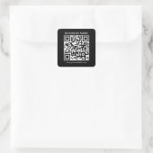 Elegante moderne Sjabloon aangepaste zakelijke QR- Vierkante Sticker (Tas)