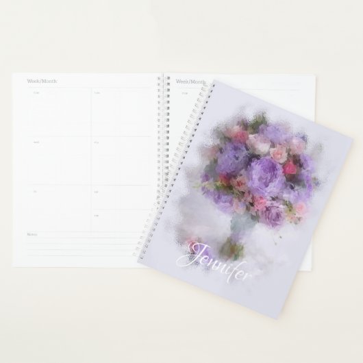 Elegante moderne Sjabloon bloemenolieverfschilderi Planner (Display)