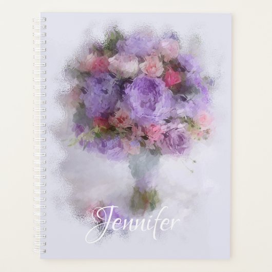 Elegante moderne Sjabloon bloemenolieverfschilderi Planner (Voorkant)