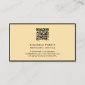 Elegante moderne Sjabloon QR-code zwart en goud Visitekaartje (Achterkant)