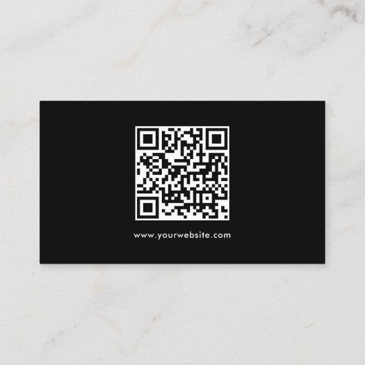 Elegante moderne Sjabloon QR-code zwart-wit Visitekaartje (Achterkant)