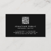 Elegante moderne Sjabloon QR-code zwart-wit Visitekaartje (Voorkant)