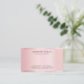 Elegante Moderne Sjabloon Rose Goud Professioneel Visitekaartje (Staand voorkant)