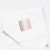 Elegante Moderne Sjabloon Roze Goud Vierkante Sticker (Envelop)