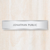 Elegante moderne Sjabloon  zilveren look Deurbordje (Voorkant)