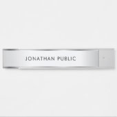 Elegante moderne Sjabloon  zilveren look Deurbordje (Voorkant)