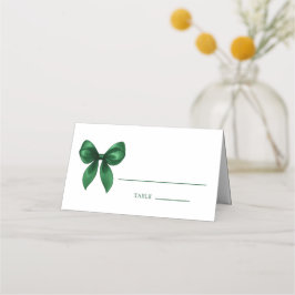 Elegante moderne smaragdgroene coquette strik plaatskaartje